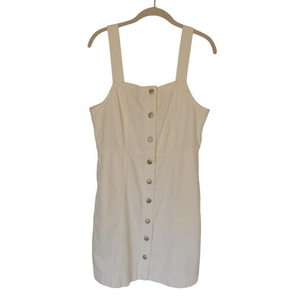 Madewell Denim Square Neck Button Up Mini Dress Size 10 - Picture 3 of 8